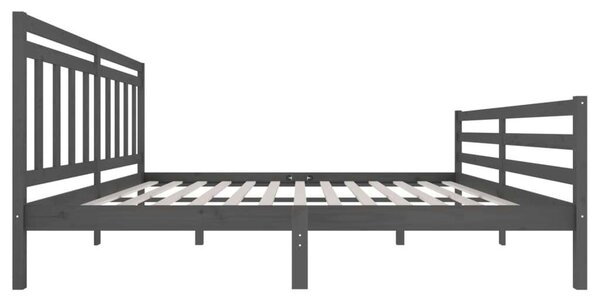 Fenyőfa Ágykeret - Szürke - 200x200 cm