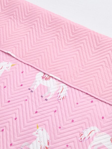 Sinsay - Steppelt ágytakaró unikornis mintával - pasztellpink