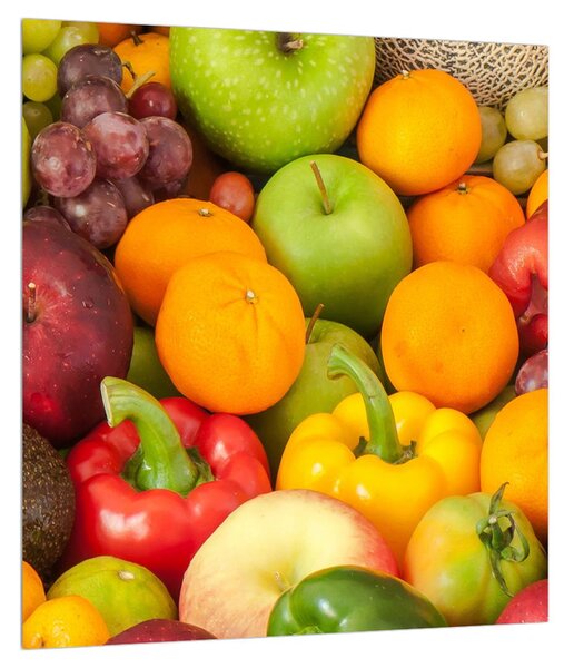 Gyümölcs és zöldség kép (30x30 cm)