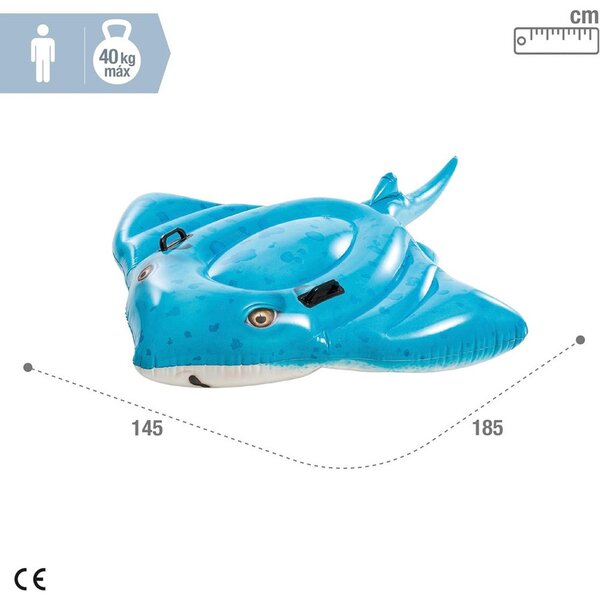 INTEX felfújható, rája alakú úszó sziget, 2 kapaszkodó fogantyúval 185 x 145 [cm]