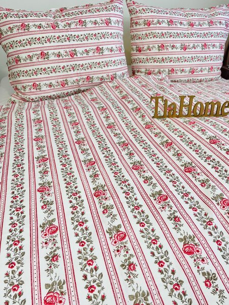 Falu rózsaszín pamut ágyneműhuzat TiaHome - 1x Párna 90x70cm, 1x Paplan 140x200cm