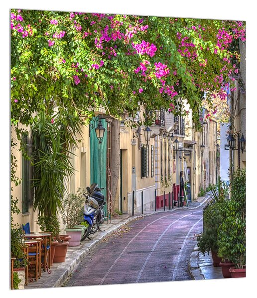 Mediterrán nyári utcácska képe (30x30 cm)