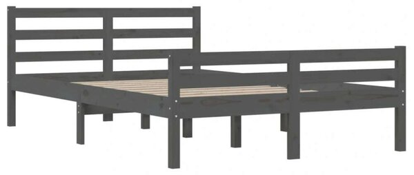 Fenyőfa Ágykeret - King Size - 150x200 cm - Szürke