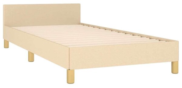 Vidaxl Krémszínű szövet ágykeret fejtámlával 80 x 200 cm