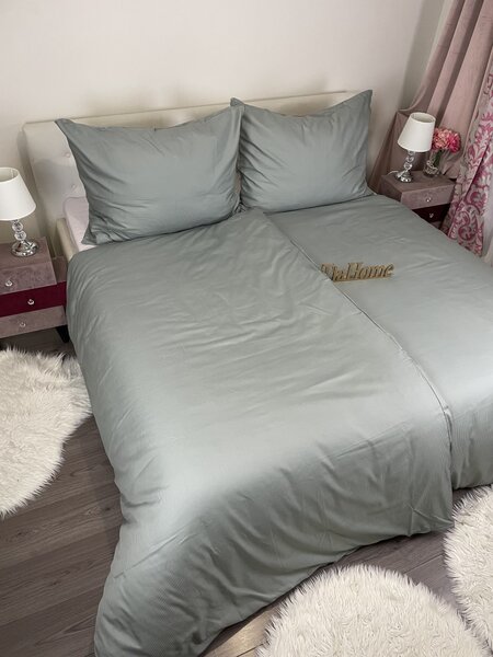 Damaszt szürke ágyneműhuzat TiaHome - 1x Párna 90x70cm, 1x Paplan 140x200cm