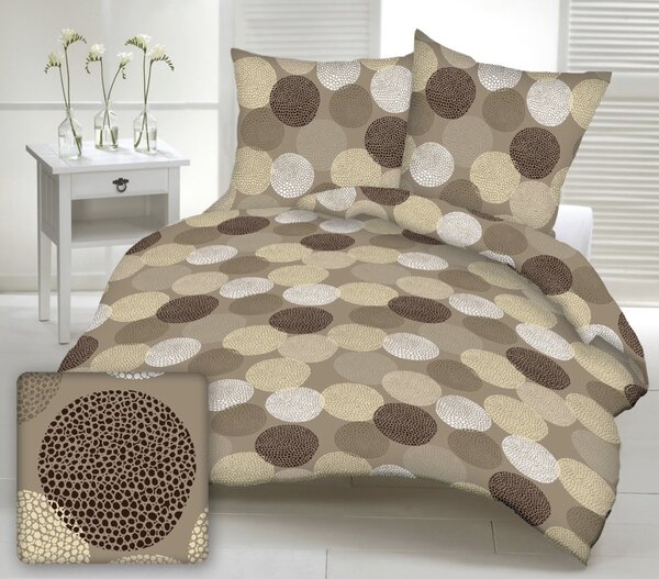 Marbella barna krepp ágyneműhuzat TiaHome - 1x Párna 90x70cm, 1x Paplan 140x200cm