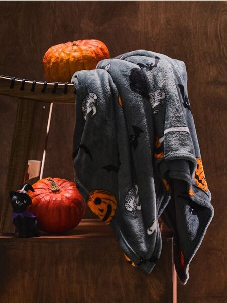 Sinsay - Takaró halloween mintával - sötétszürke