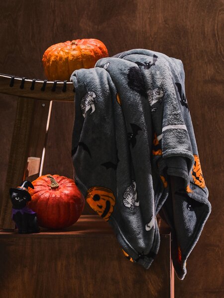 Sinsay - Takaró halloween mintával - sötétszürke