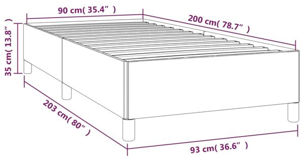Modern Szövet Ágykeret - Tópszín - 90x200 cm
