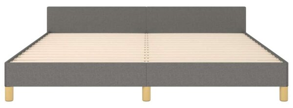 Ágykeret Szövet Fejtámlával - Sötétszürke - 160x200 cm