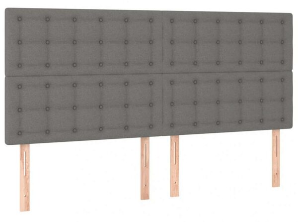 Ágykeret Szövet Fejtámlával - Sötétszürke - 160x200 cm