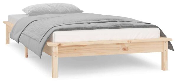 Tömör fa ágykeret led-ekkel 75 x 190 cm (2ft6 small single)