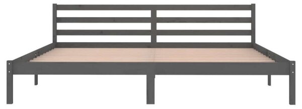 VIDAXL - Tömör Fenyőfa Ágykeret - Szürke - 200x200 cm