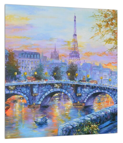 Eiffel torony festmény képe (30x30 cm)