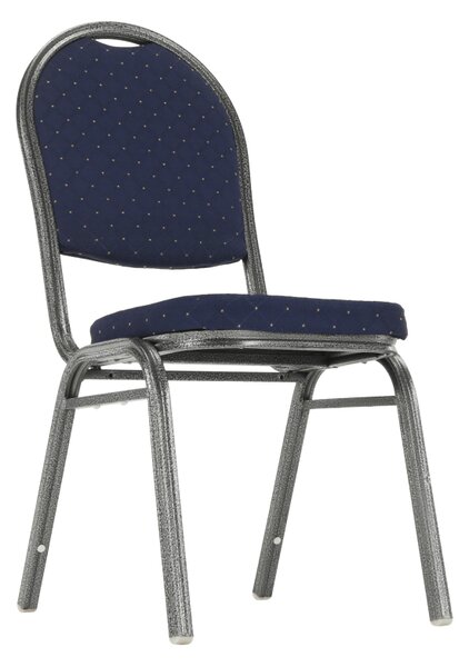 KONDELA Szék, egymásra rakható, sötétkék szövet/szürke keret, JEFF 2 NEW