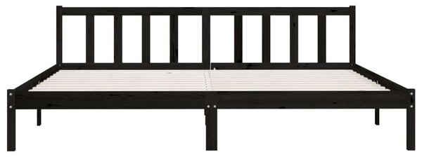 VIDAXL - Fekete Tömör Fenyőfa Ágykeret - 200x200 cm