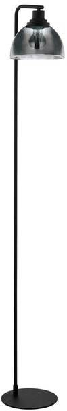 Állólámpa talpkapcsolóval, 150,5 cm, fekete-füstszínű (Beleser)