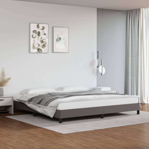 Modern Ágykeret - Műbőr - Szürke - 200x200 cm