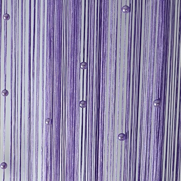 Függöny SPAGETTI(zsinórfüggöny) lila, gyöngyökkel 90x200