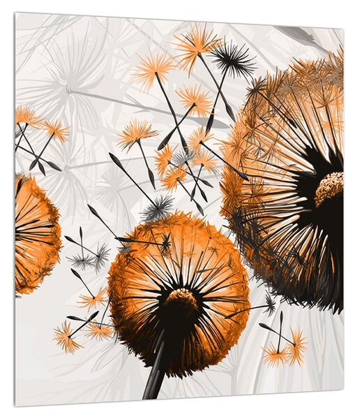 Kép -narancssárga pitypang pehely (30x30 cm)