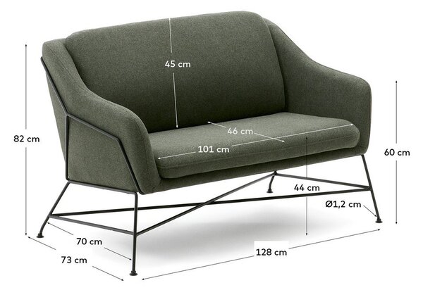 Zöld kanapé 128 cm Brida – Kave Home