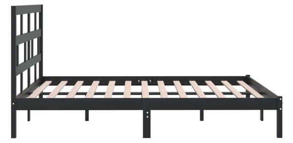 VIDAXL - Fekete Fenyőfa Ágykeret - 200x200 cm