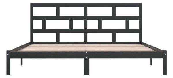 VIDAXL - Fekete Fenyőfa Ágykeret - 200x200 cm