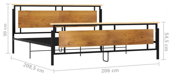 Modern Fém Ágykeret - 200x200 cm