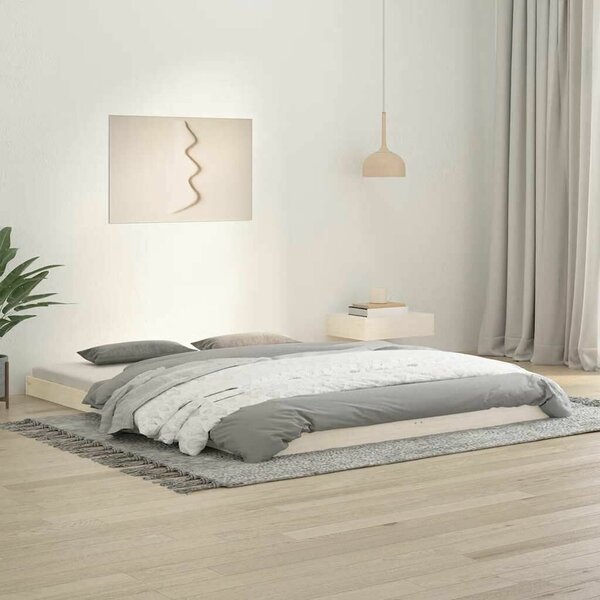VIDAXL Fehér Tömör Fenyőfa Ágykeret - 160x200 cm