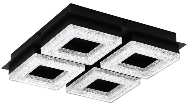 Mennyezeti LED lámpa 4X4 W, melegfehér, fekete-áttetsző (Fradelo)