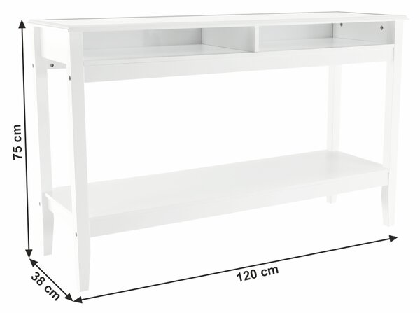 KONDELA Konzolasztal, fehér, FARUS