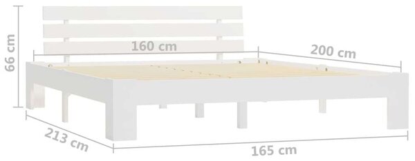 VIDAXL Fehér Fenyőfa Ágykeret - 160x200 cm