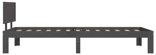 VIDAXL - Fenyőfa Ágykeret - Szürke - 90x200 cm