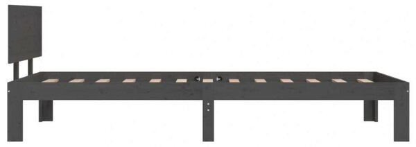 VIDAXL - Fenyőfa Ágykeret - Szürke - 90x200 cm