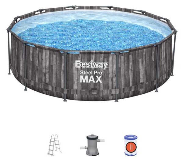 Bestway Polinézia 366 cm x 100 cm fa hatású fémvázas medence szett