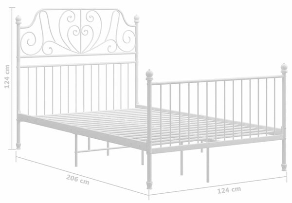 Fehér Fém Ágykeret - Elegáns Design - 120x200 cm