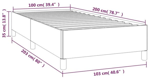 Ágykeret - Szövet - Sötétszürke - 100x200 cm