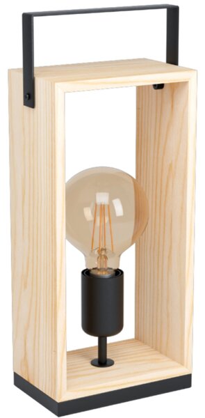 Fa asztali lámpa akasztóval, 40 cm (Famborough)