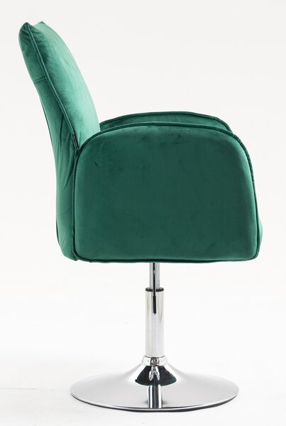 HR280N Sötétzöld Modern Velúr Szék Krómozott lábbal