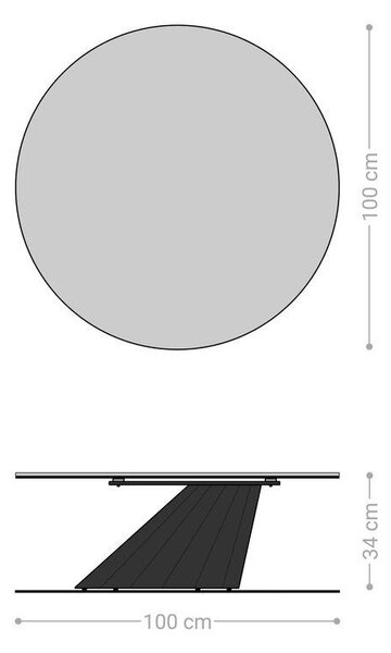 DELIFE Dohányzóasztal Edge kerek 100x100 cm kerámia Minas melange parabi rozsdamentes acél szálcsiszolt