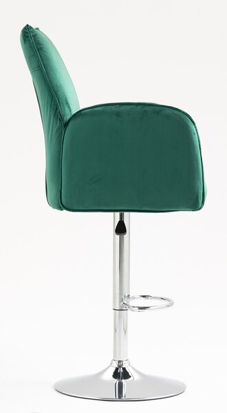 HR280W Sötétzöld Modern Velúr Szék Krómozott lábbal