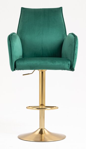 HR280W Sötétzöld Modern Velúr Szék Arany lábbal