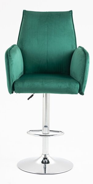 HR280W Sötétzöld Modern Velúr Szék Krómozott lábbal