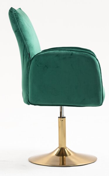 HR280N Sötétzöld Modern Velúr Szék Arany lábbal