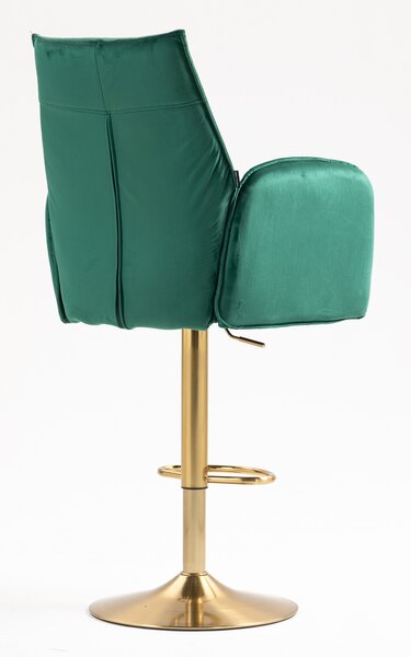 HR280W Sötétzöld Modern Velúr Szék Arany lábbal