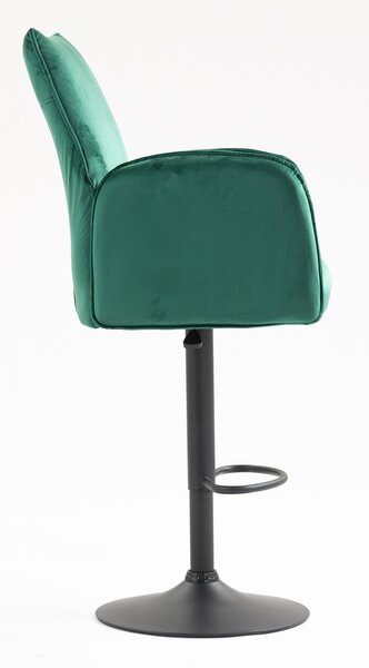 HR280W Sötétzöld Modern Velúr Szék Fekete lábbal