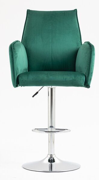 HR280W Sötétzöld Modern Velúr Szék Krómozott lábbal