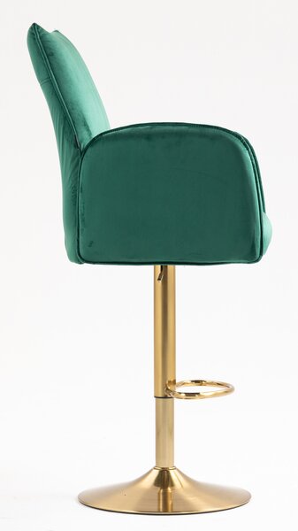 HR280W Sötétzöld Modern Velúr Szék Arany lábbal
