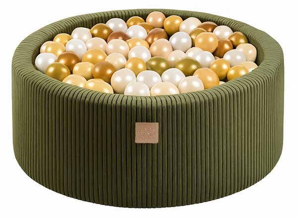 Khaki kordbársony labdamedence 90x90x30 cm Montessori – Meowbaby