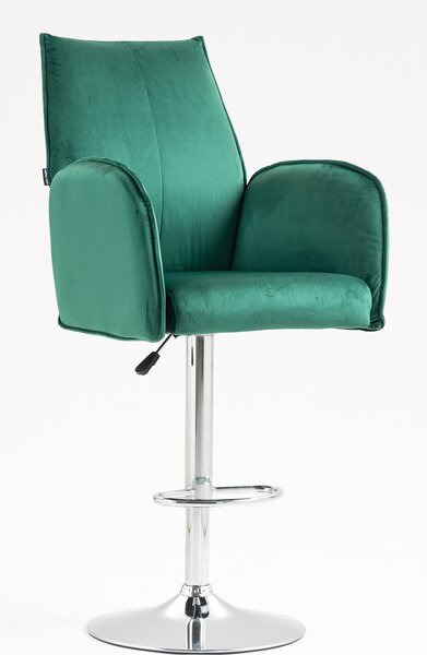 HR280W Sötétzöld Modern Velúr Szék Krómozott lábbal